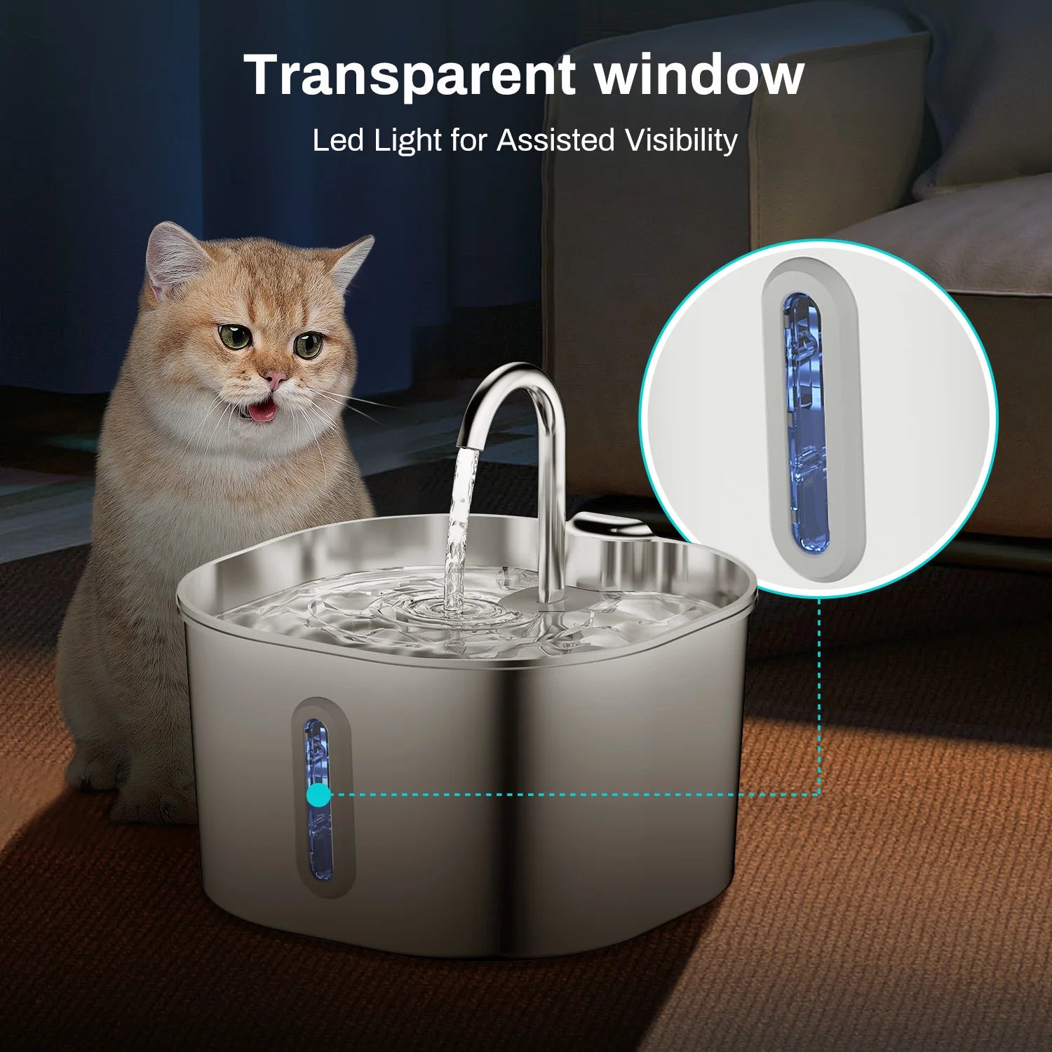 Fontaine à eau inox pour chat